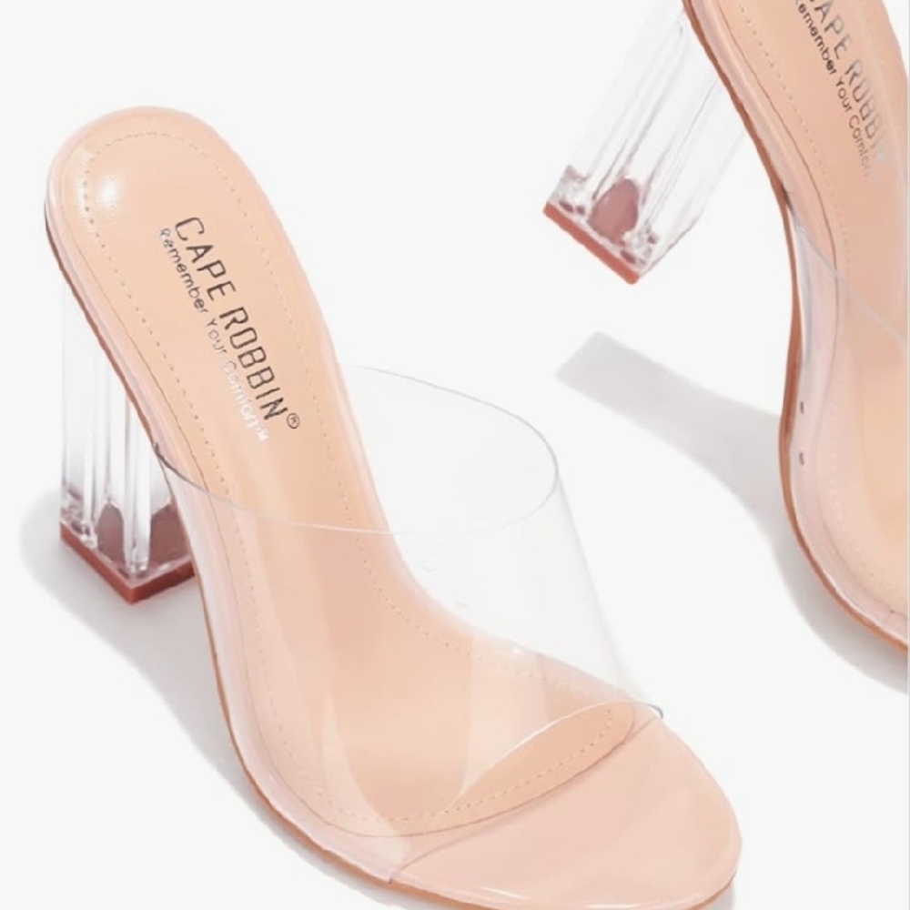 Cape Robbin Nude Clear Heels